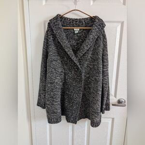 Motherhood Maternity Black & White Long  Two Button Cardigan Sweater Size XL